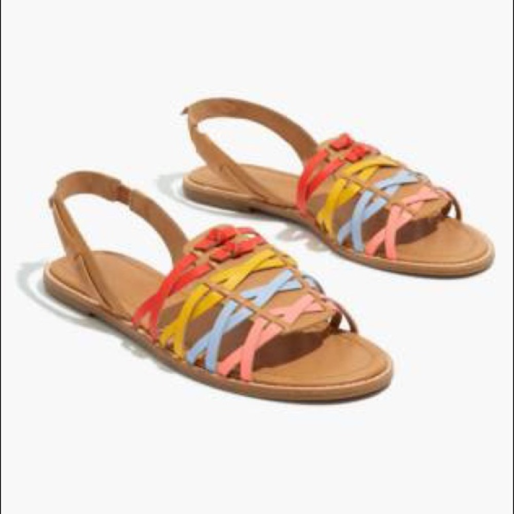 NWB Madewell huarache flat sandals leather sz 6